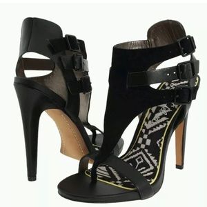 Sam Edelman leather and suede stiletto sandals